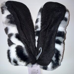 Auden Black and White Fur Slippers